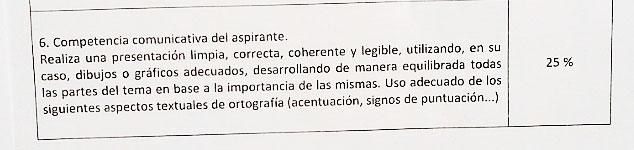 Calificación tema escrito oposiciones educación física